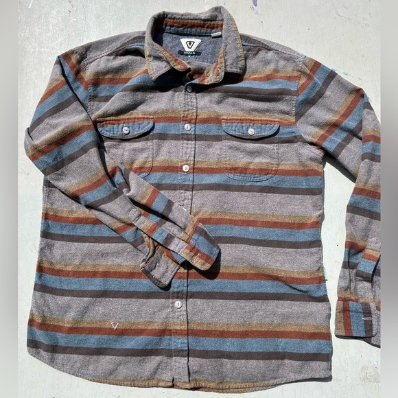 Men's Vissla Button Down Shirt Multicolor Striped XL Classic Cotton Beach Surf - Picture 9 of 16